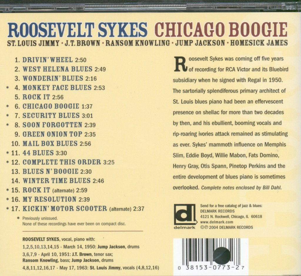 Roosevelt Sykes - Chicago Boogie - Cd