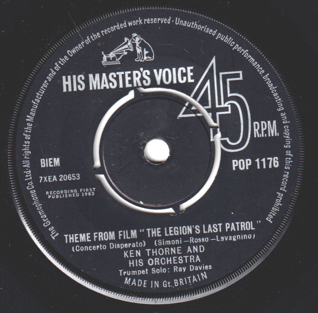Ken Thorne And His Orchestra Featuring Ray Davies - Theme From Legions Last Patrol - 7 Inch