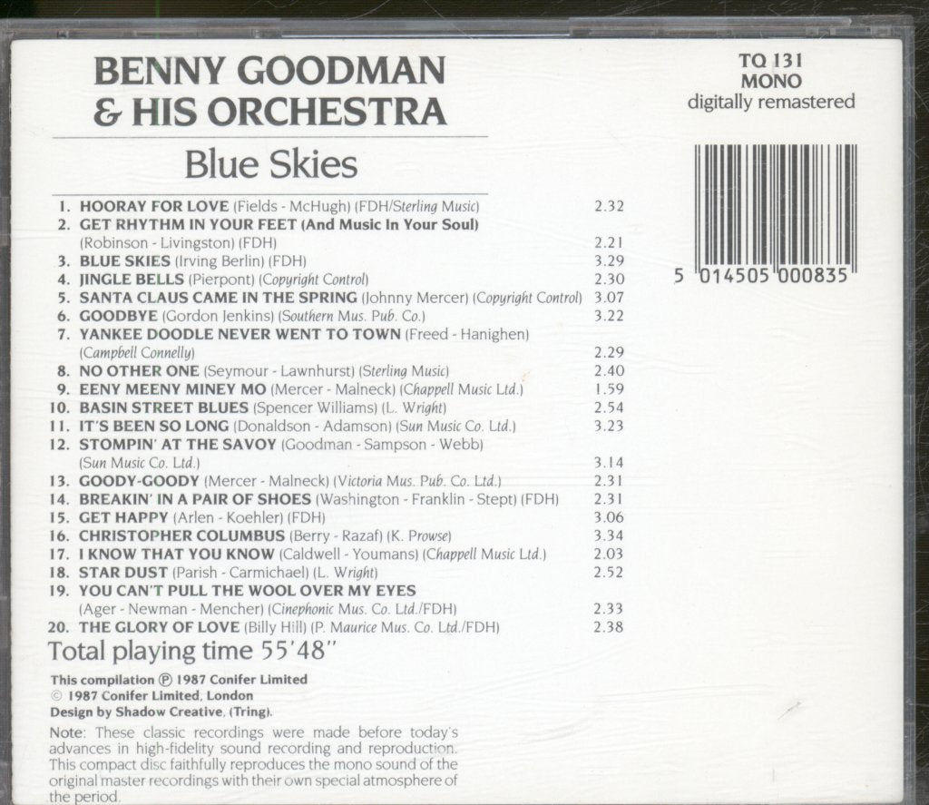 Benny Goodman And His Orchestra - Blue Skies - Cd