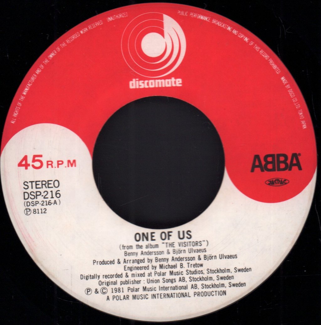 ABBA - One Of Us - 7 Inch