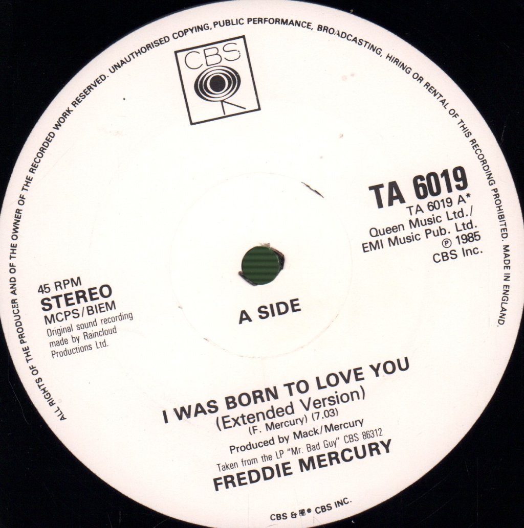 Freddie Mercury - I Was Born To Love You - 12 Inch