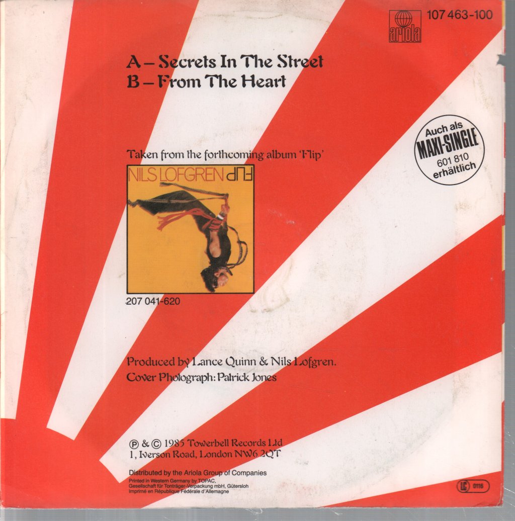 Nils Lofgren - Secrets In The Street - 7 Inch