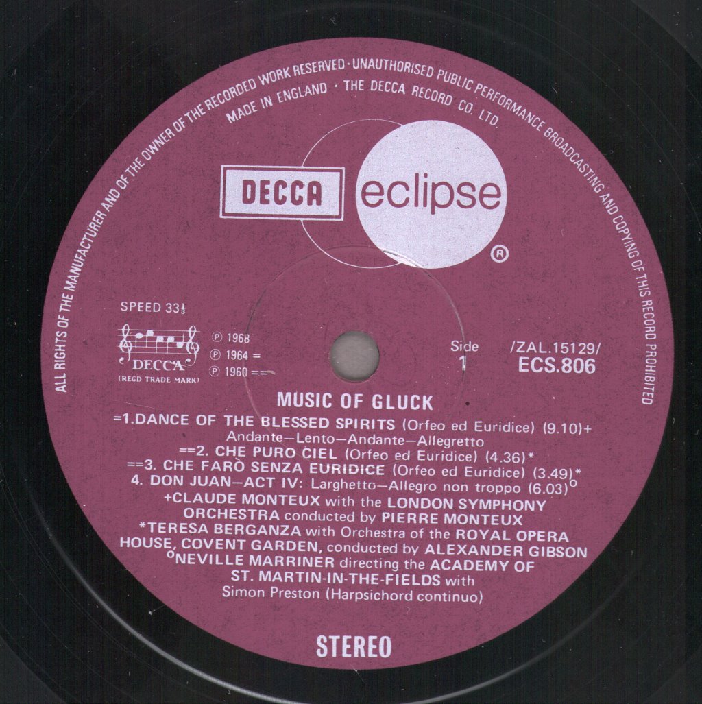 Various Artists - Music Of Gluck - Lp