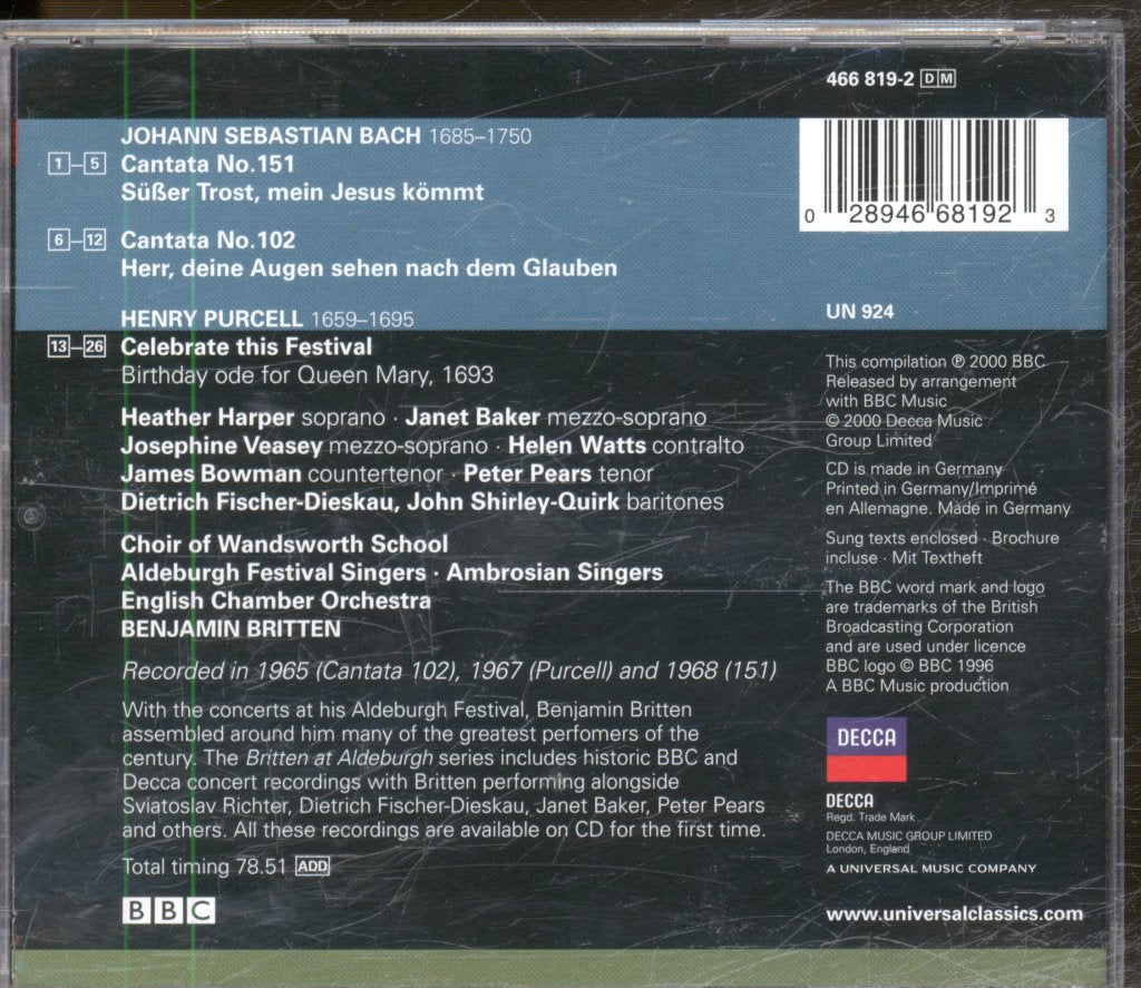 Benjamin Britten, English Chamber Orchestra - Britten At Aldeburgh - Cd