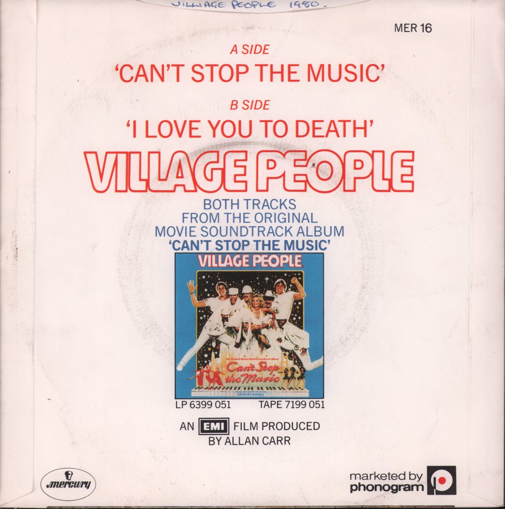 Village People - Can't Stop The Music - 7 Inch