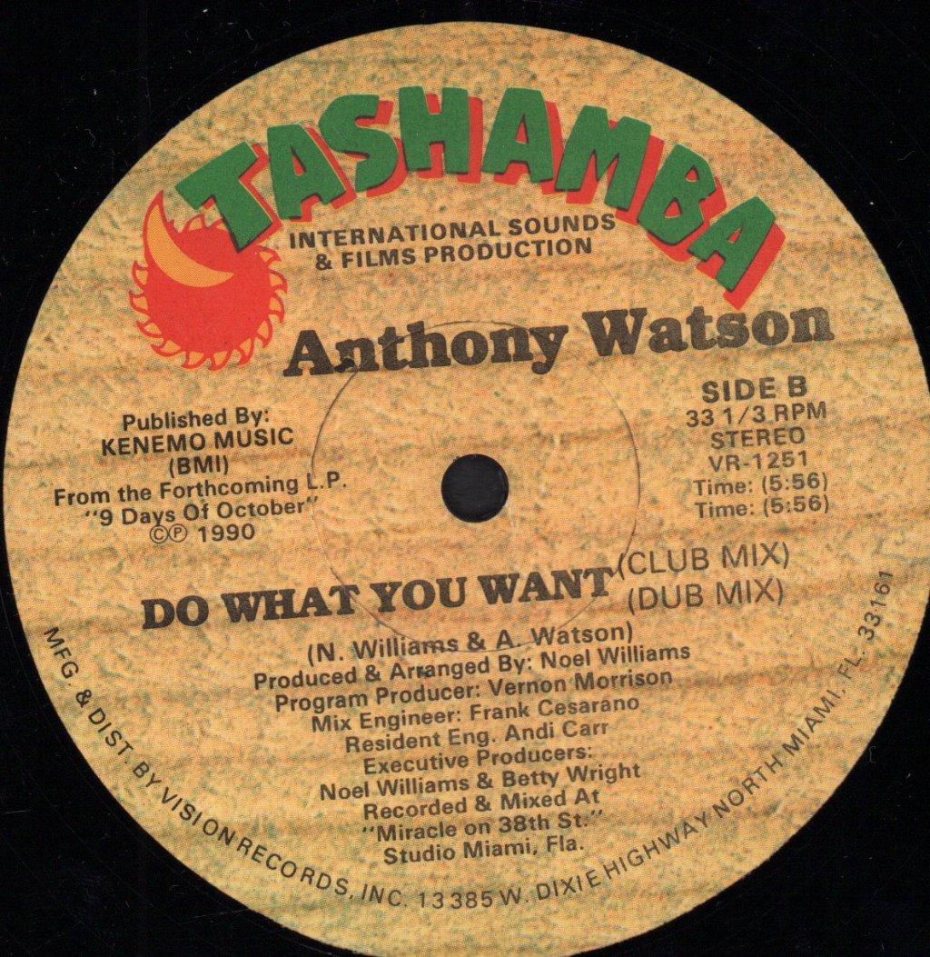 Anthony Watson - Do What You Want - 12 Inch
