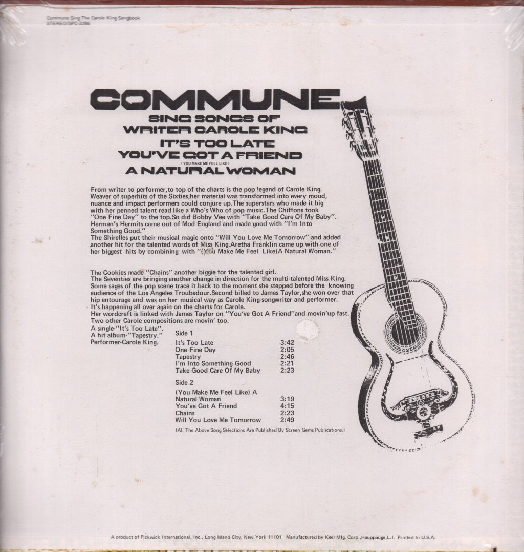 Commune - Sing Songs Of Writer Carole King - Lp