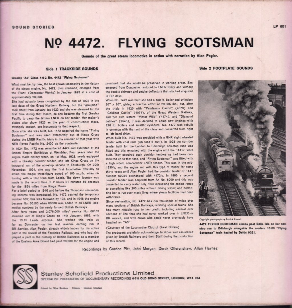 Alan Pegler - № 4472 Flying Scotsman The Story Of This Famous Locomotive - Lp