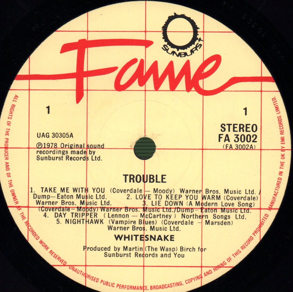 Whitesnake - Trouble - Lp