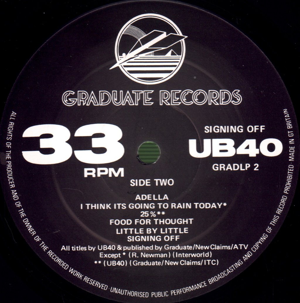 UB40 - Signing Off - Double Lp
