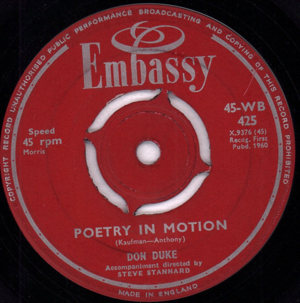 Don Duke - Poetry In Motion - 7 Inch