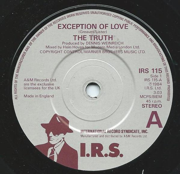 truth - Exception Of Love - 7 Inch