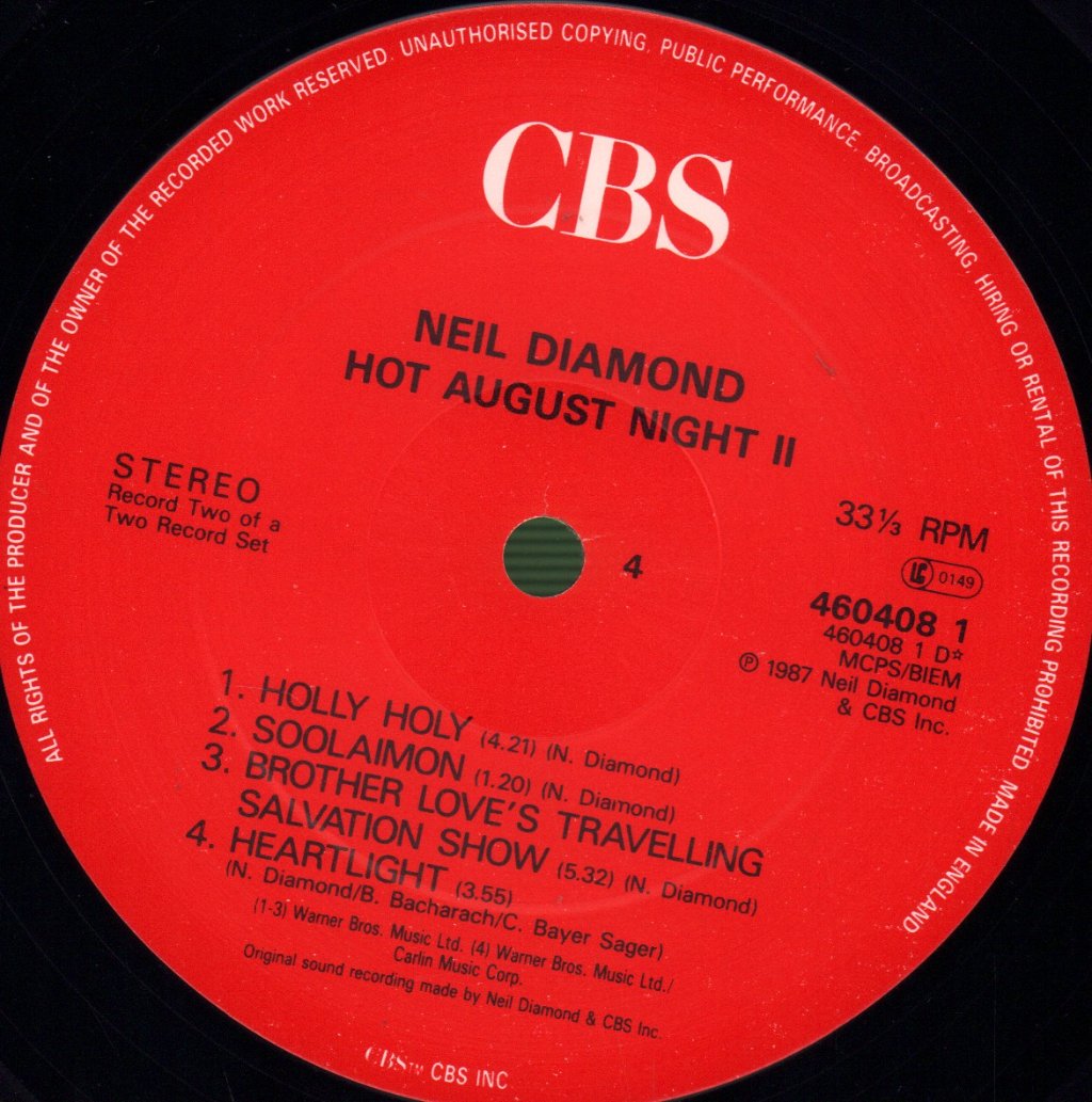 Neil Diamond - Hot August Night II - Double Lp