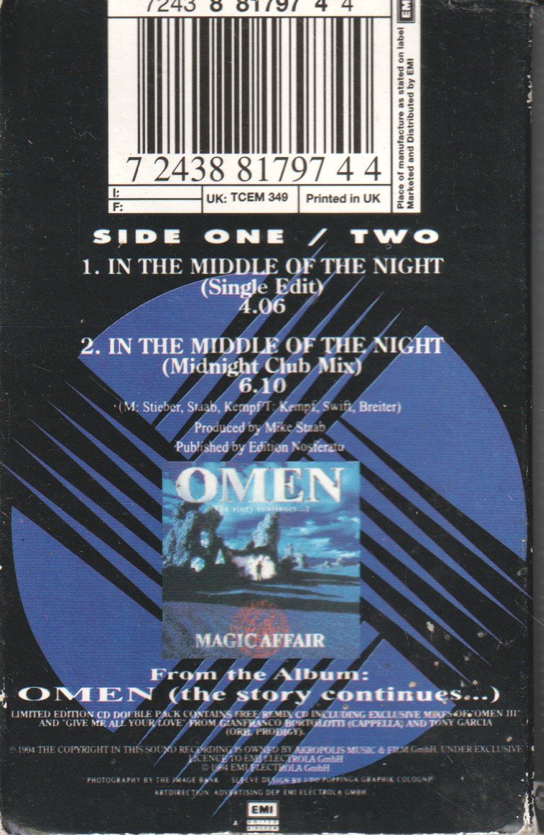 Magic Affair - In The Middle Of The Night - Cassette
