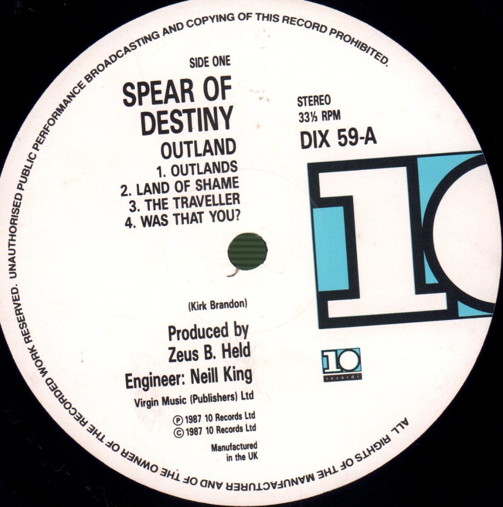 Spear Of Destiny - Outland - Lp