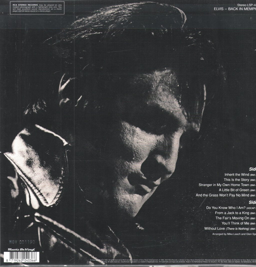 Elvis Presley - Back In Memphis - Lp