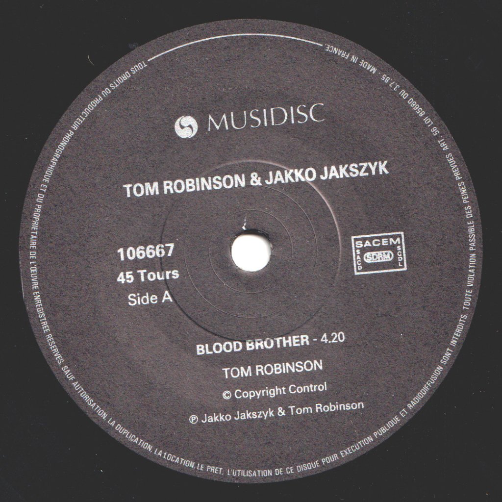 Tom Robinson And Jakko M Jakszyk - Blood Brother - 7 Inch