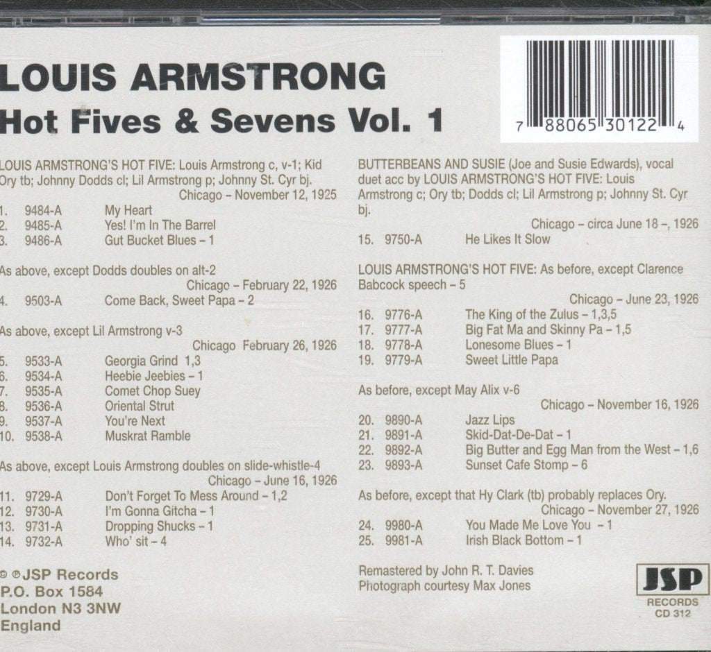 Louis Armstrong - Hot Fives & Sevens Volume 1 - Cd
