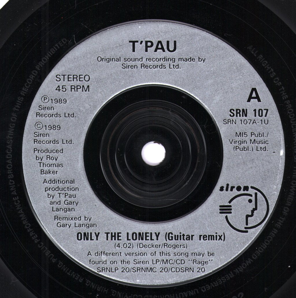 T'PAU - Only The Lonely - 7 Inch