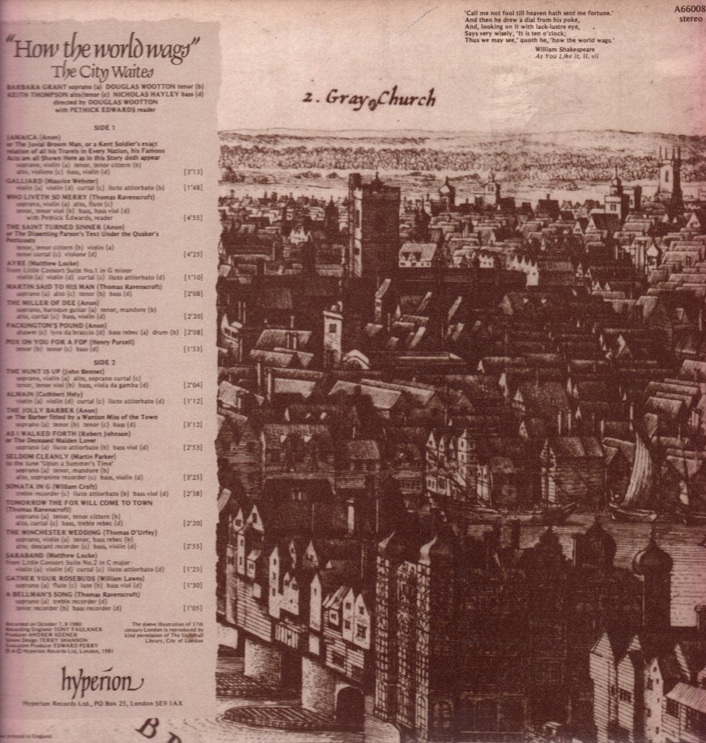 City Waites - How The City Wags - Lp