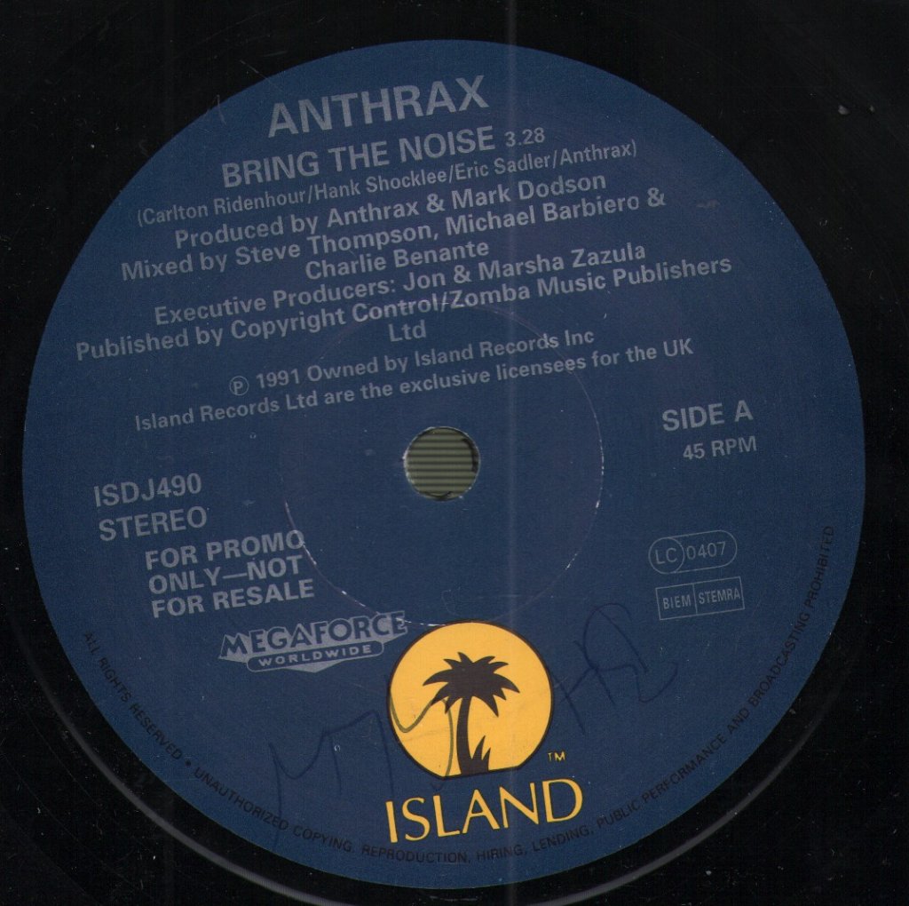 Anthrax - Bring The Noise - 7 Inch