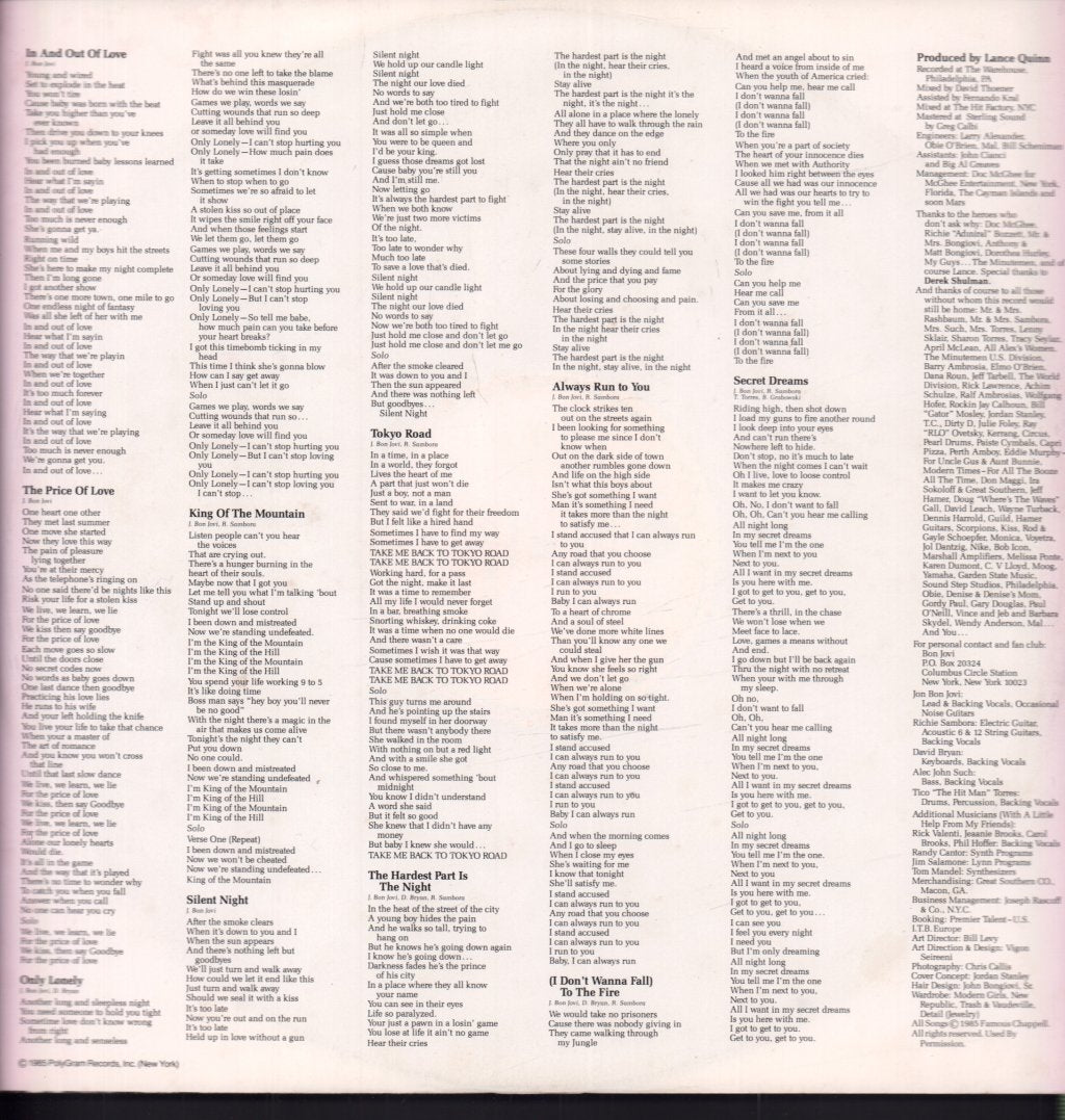 Bon Jovi - 7800 Degrees Fahrenheit - Lp