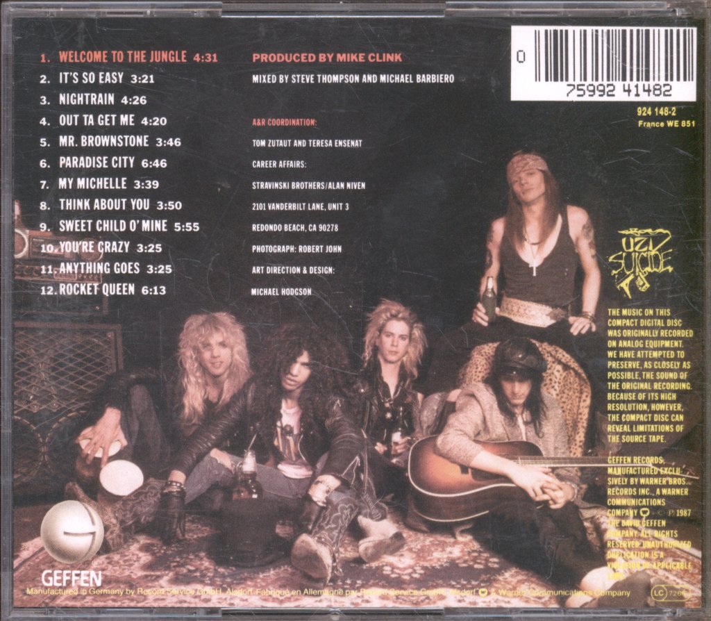 Guns N' Roses - Appetite For Destruction - Cd