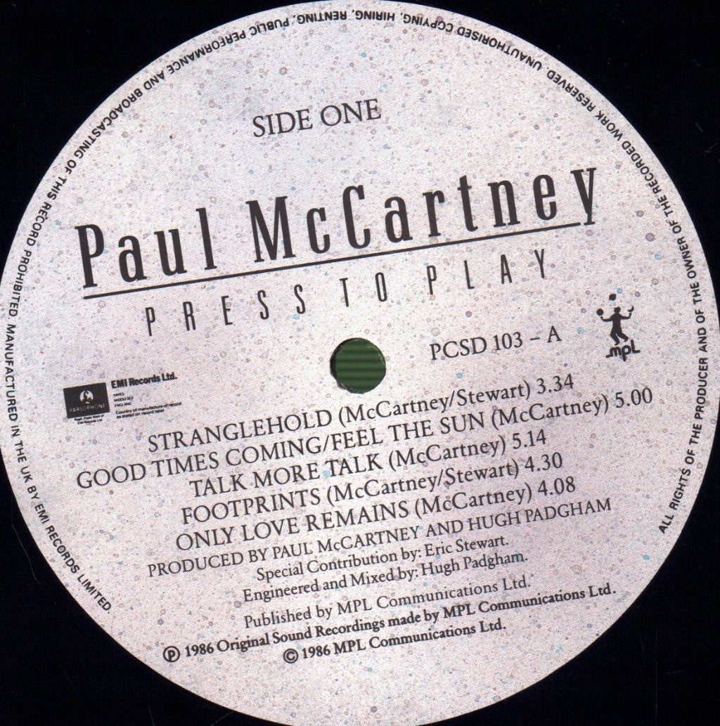 Paul McCartney - Press To Play - Lp