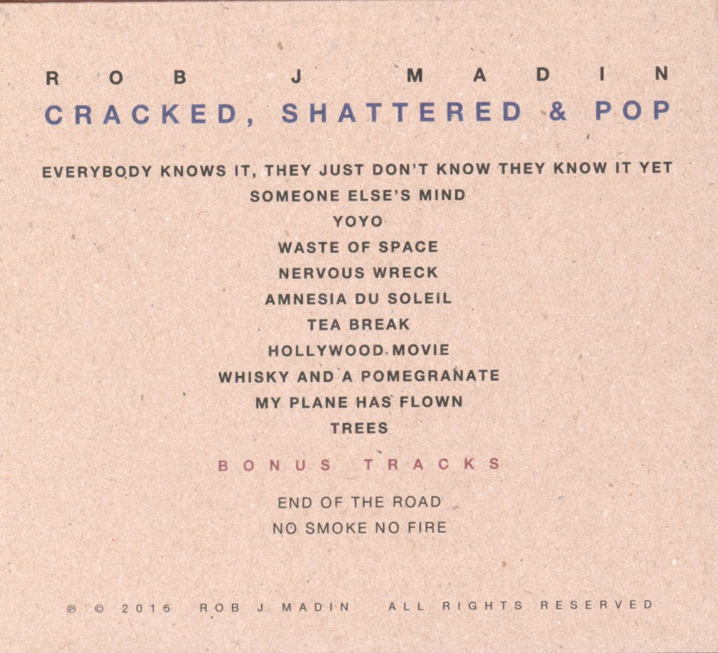 Rob J Madin - Cracked, Shattered & Pop - Cd