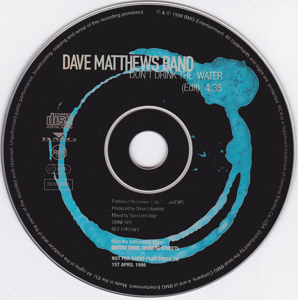 Dave Matthews Band - Don't Drink The Water - Cd