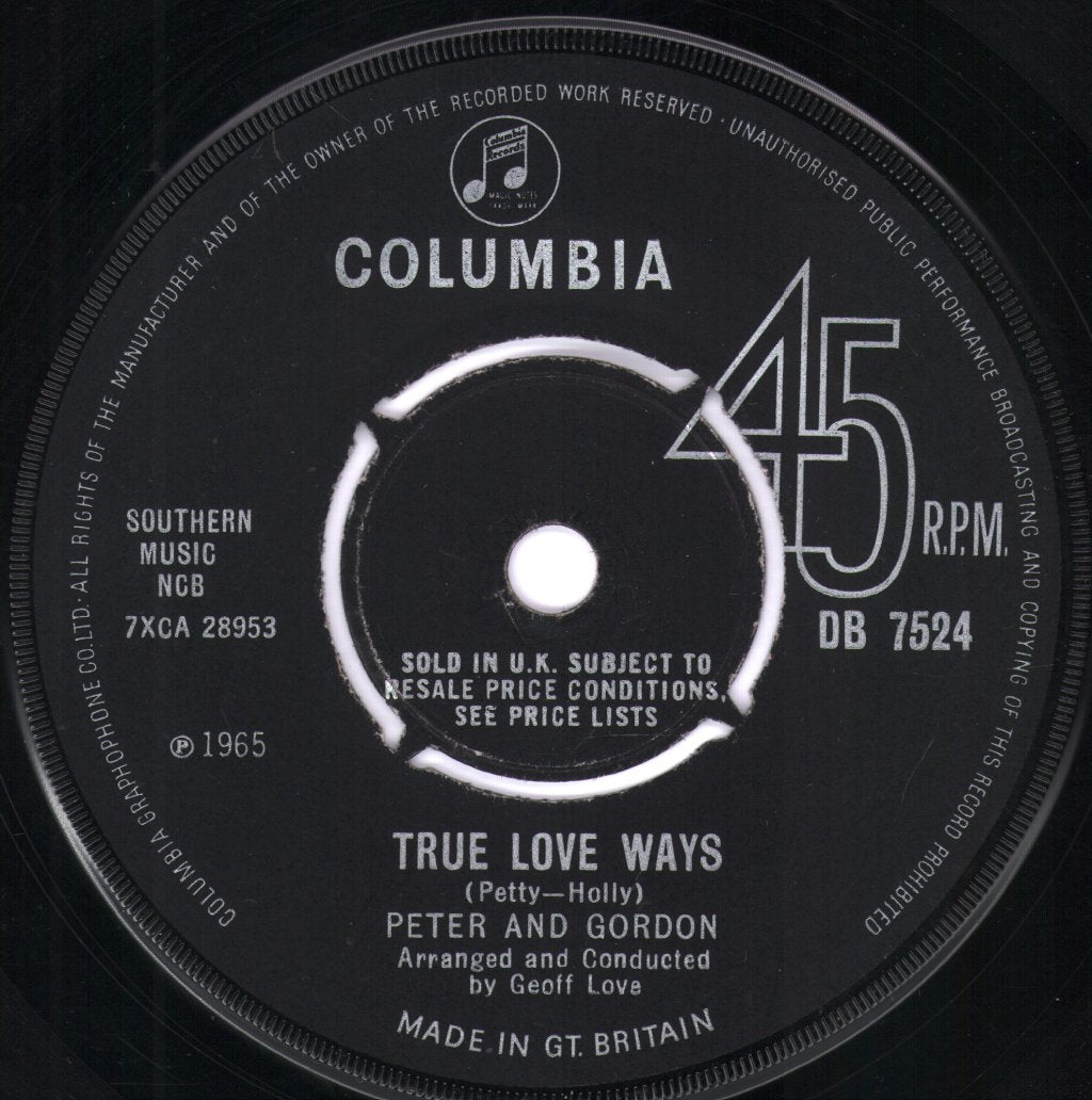 Peter And Gordon - True Love Ways - 7 Inch