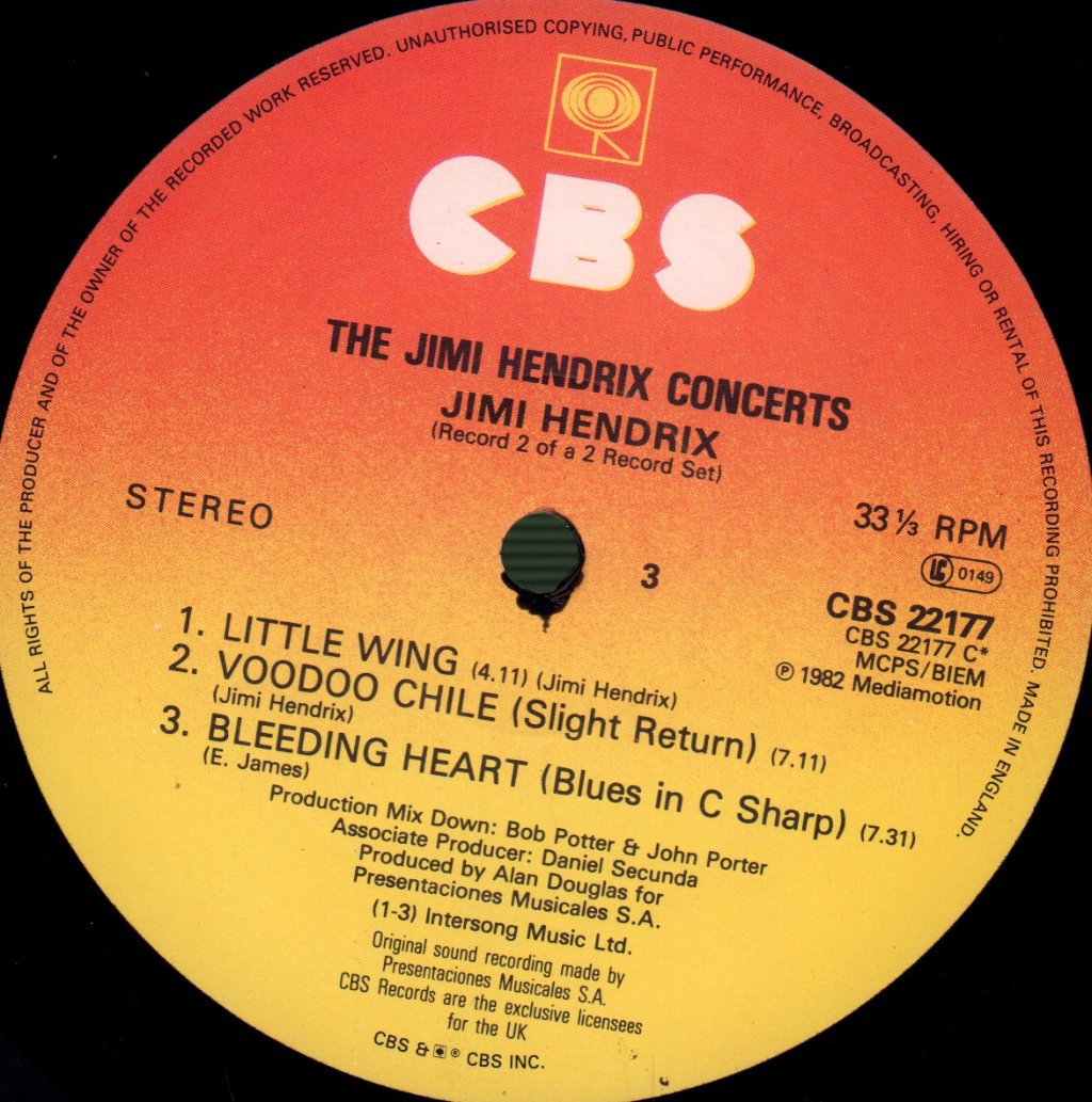 Jimi Hendrix - Jimi Hendrix Concerts - Double Lp