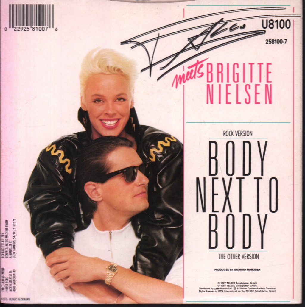 Falco And Brigitte Nielsen - Body Next To Body - 7 Inch