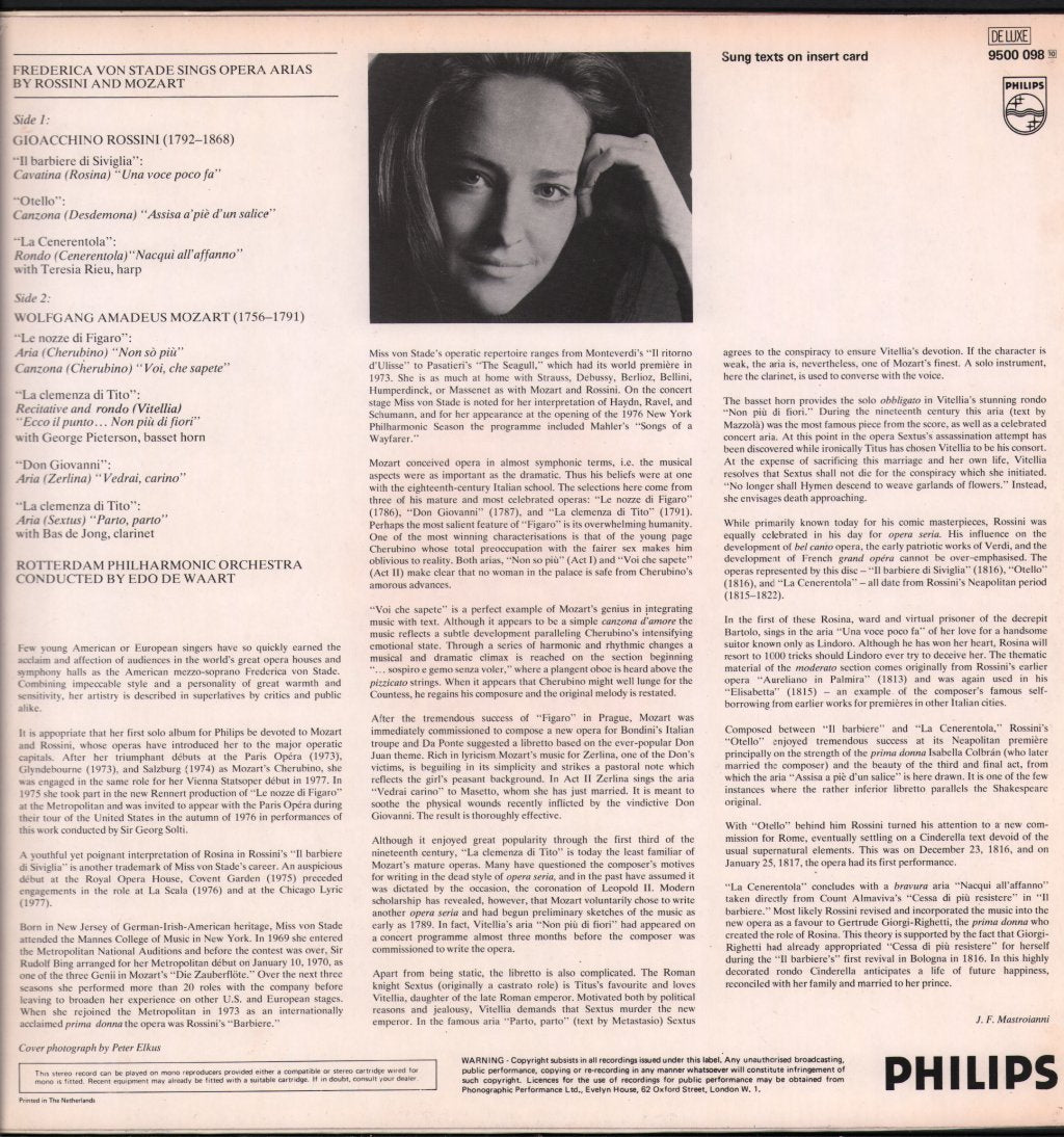 Frederica Von Stade - Sings Mozart - Rossini Opera Arias - Lp