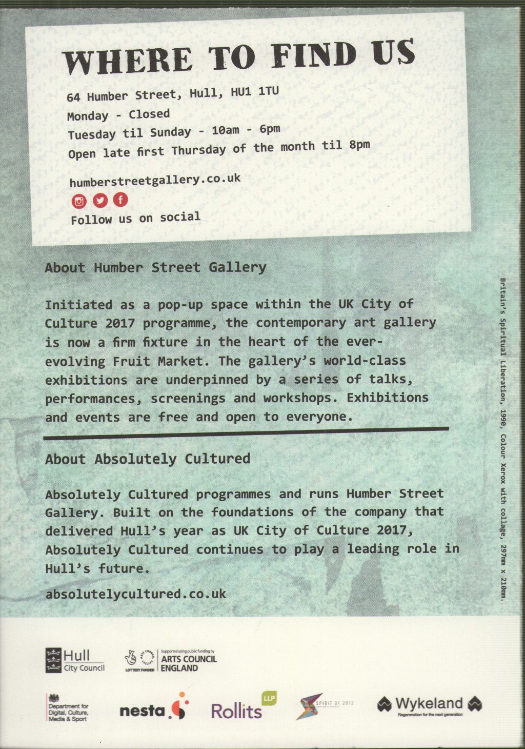 Jamie Reid - XXXXX Fifty Years of Subversion and the Spirit - Leaflet