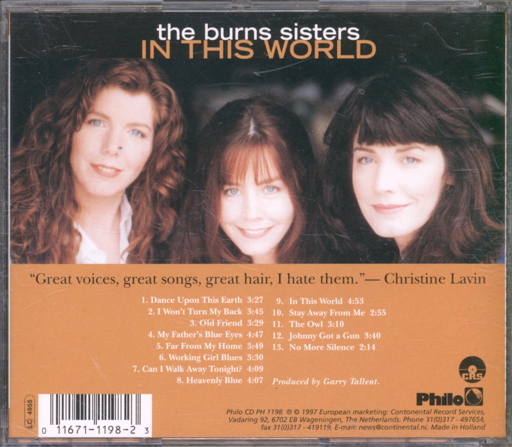 Burns Sisters - In This World - Cd