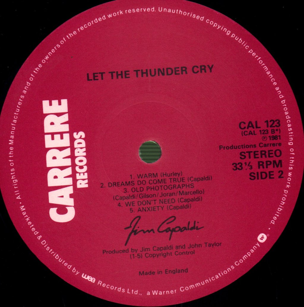 Jim Capaldi - Let The Thunder Cry - Lp