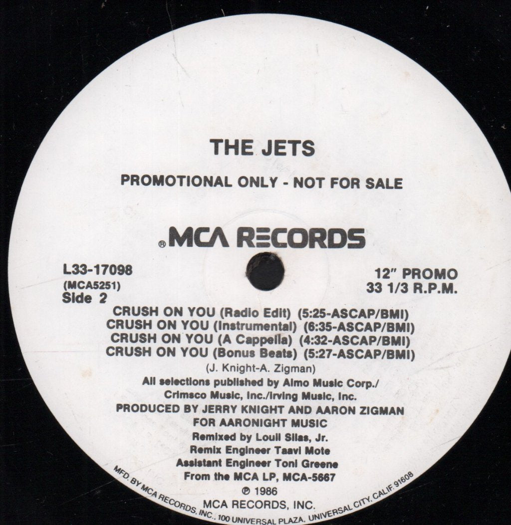 Jets (80'S Pop) - Crush On You - 12 Inch