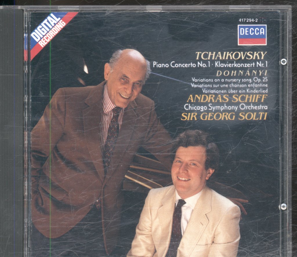 Andras Schiff, Chicago Symphony Orchestra, Sir Georg Solti - Tchaikovsky / Dohnanyi - Piano Concerto No.1; Variations On A Nursery Song. Op. 25 - Cd