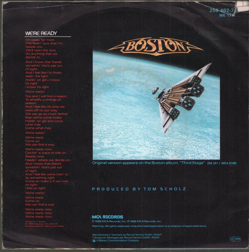 Boston - We're Ready - 7 Inch