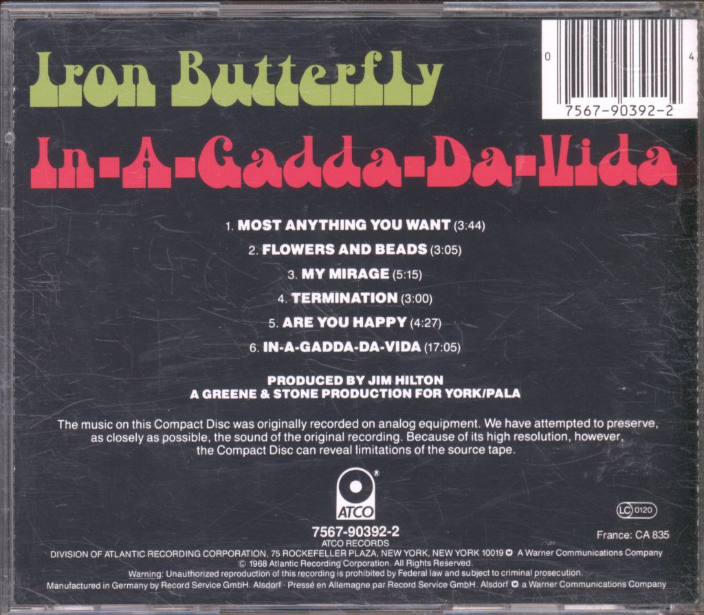 Iron Butterfly - In-A-Gadda-Da-Vida - Cd