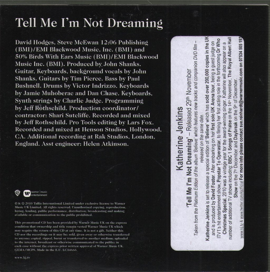 Katherine Jenkins - Tell Me I'm Not Dreaming - Cdr