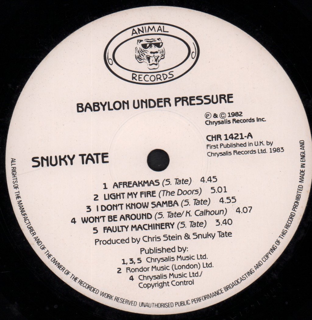Snuky Tate - Babylon Under Pressure - Lp