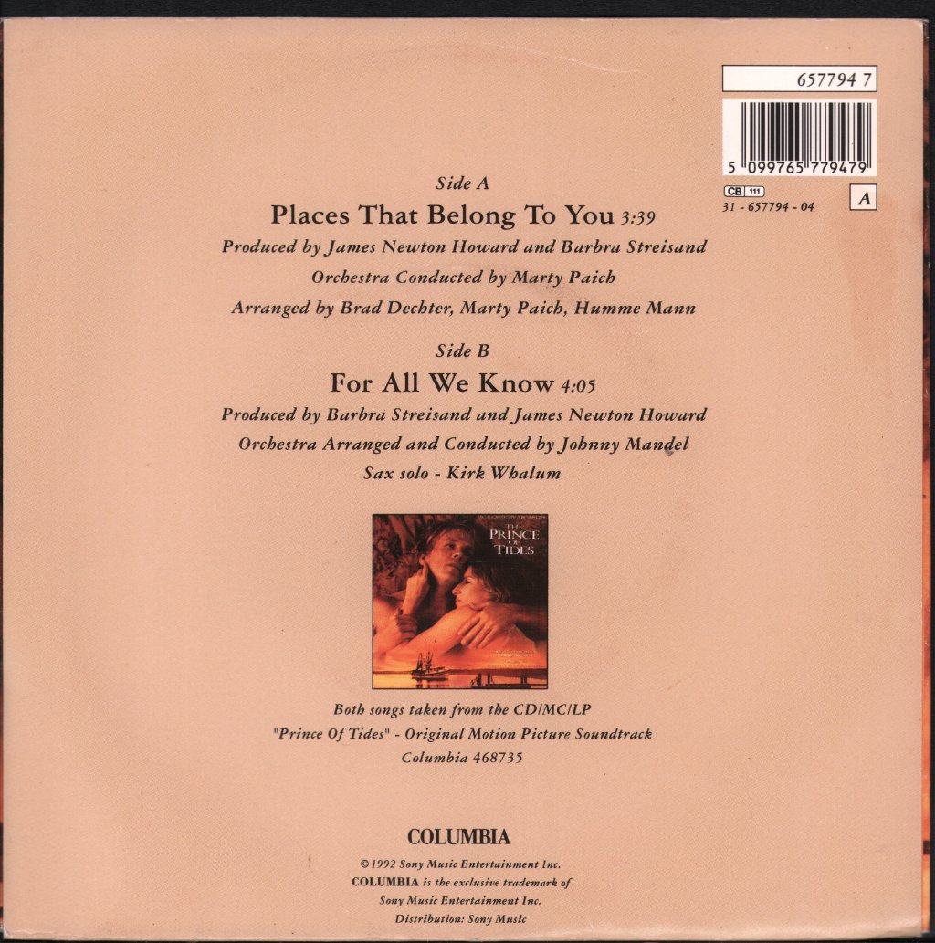 Barbra Streisand - Places That Belong To You - 7 Inch