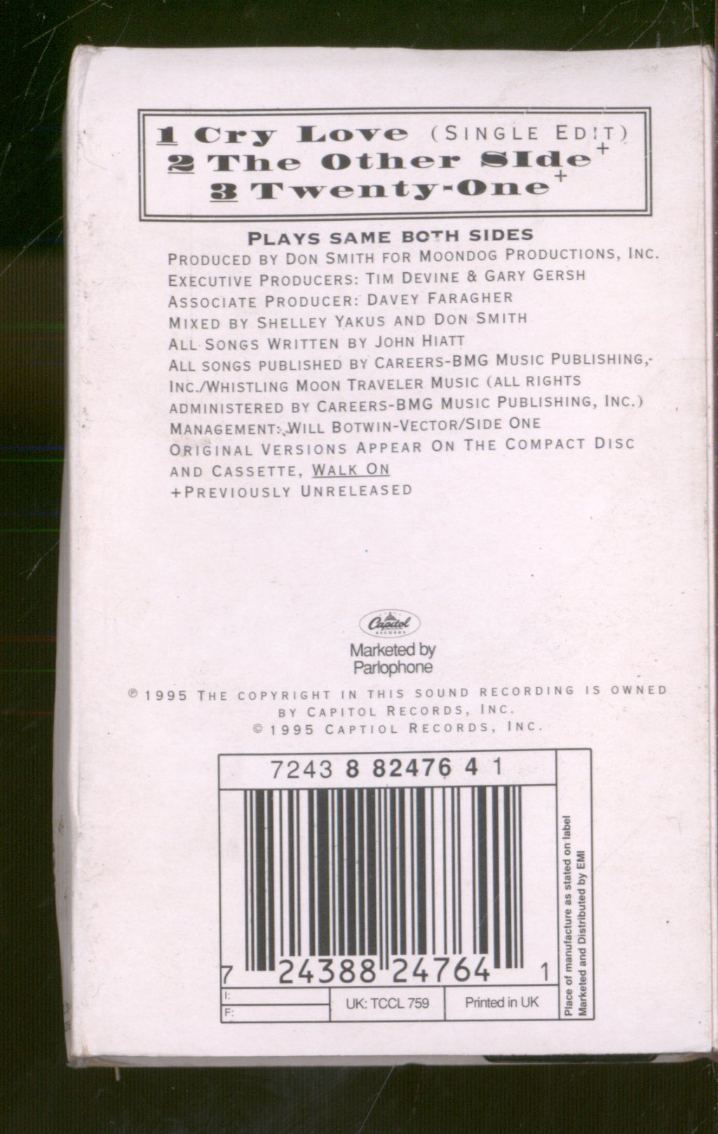 John Hiatt - Cry Love - Cassette
