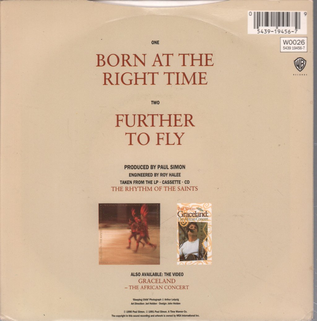 Paul Simon - Born At The Right Time - 7 Inch