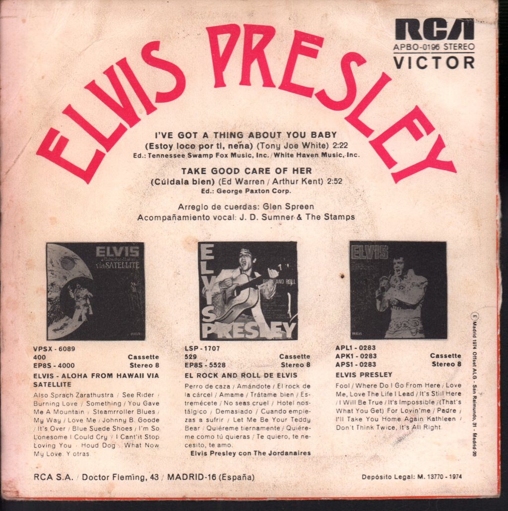 Elvis Presley - I've Got A Thing About You Baby - 7 Inch