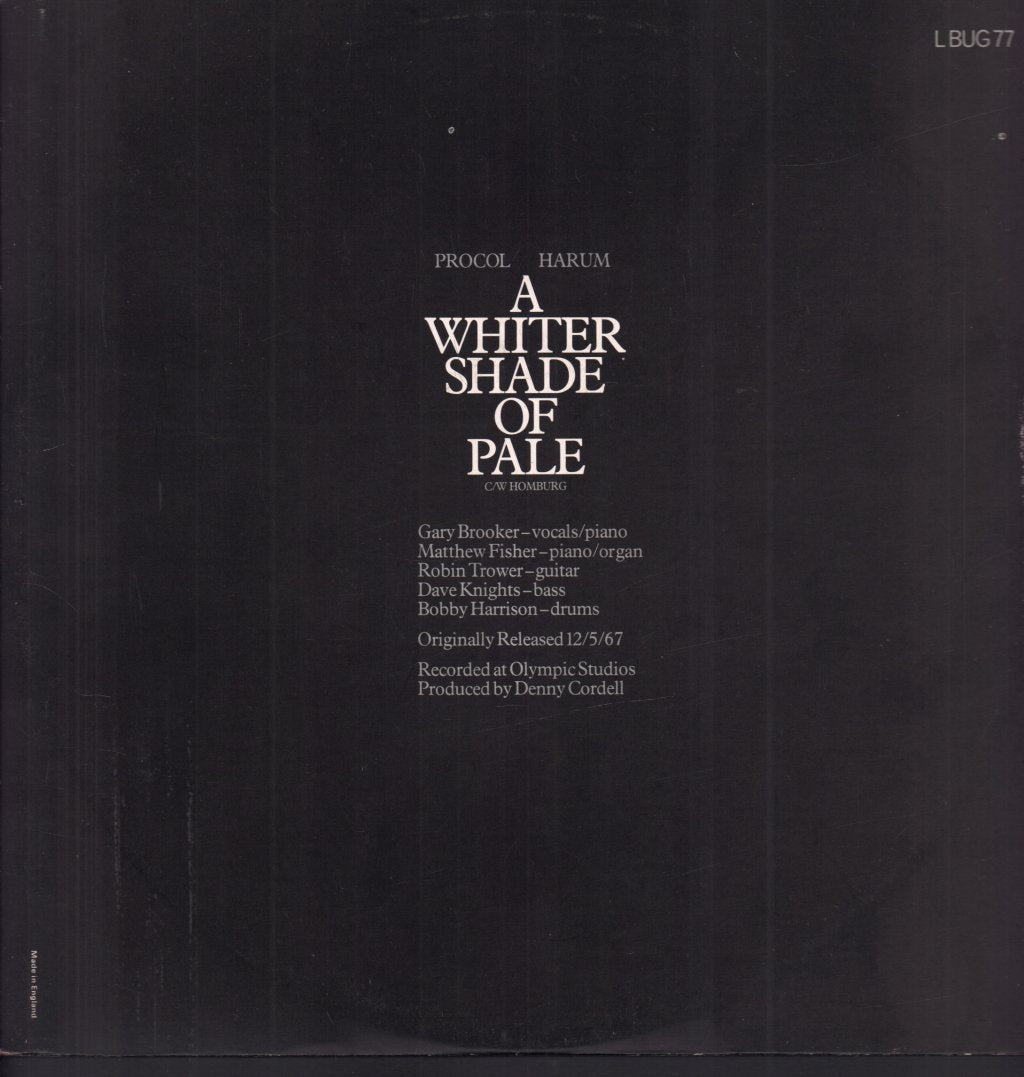 Procol Harum - A Whiter Shade Of Pale - 12 Inch