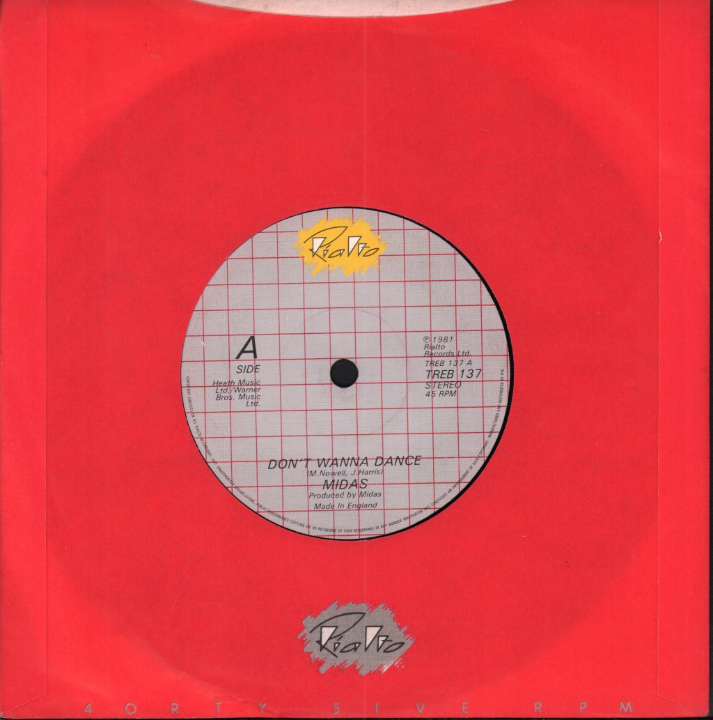 Midas (80'S Pop) - Don't Wanna Dance - 7 Inch