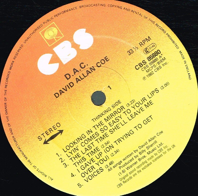 David Allan Coe - D.A.C. - Lp